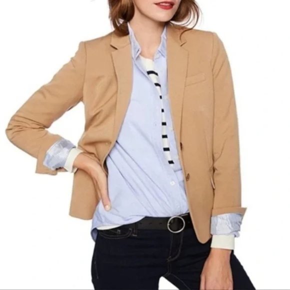 J. Crew Jackets & Blazers - J Crew Schoolboy Camel Tan Notch Lapel Collar 2 Button Blazer Jacket